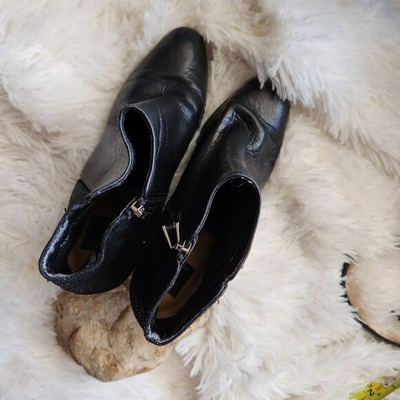 Dolce vita black leather bootie mixed finish leather - Picture 7 of 13